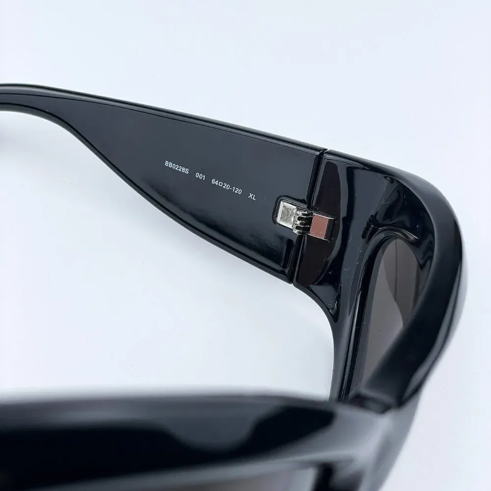 NEW Balenciaga BB0228S 001 Black Grey Wraparound Extreme Unisex Sunglasses